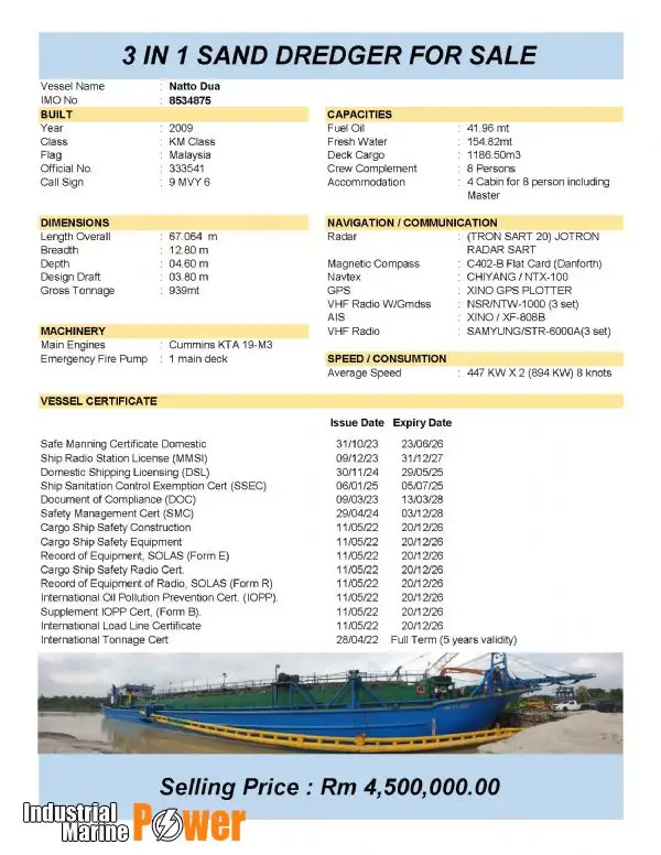 Kapal pengorek untuk dijual